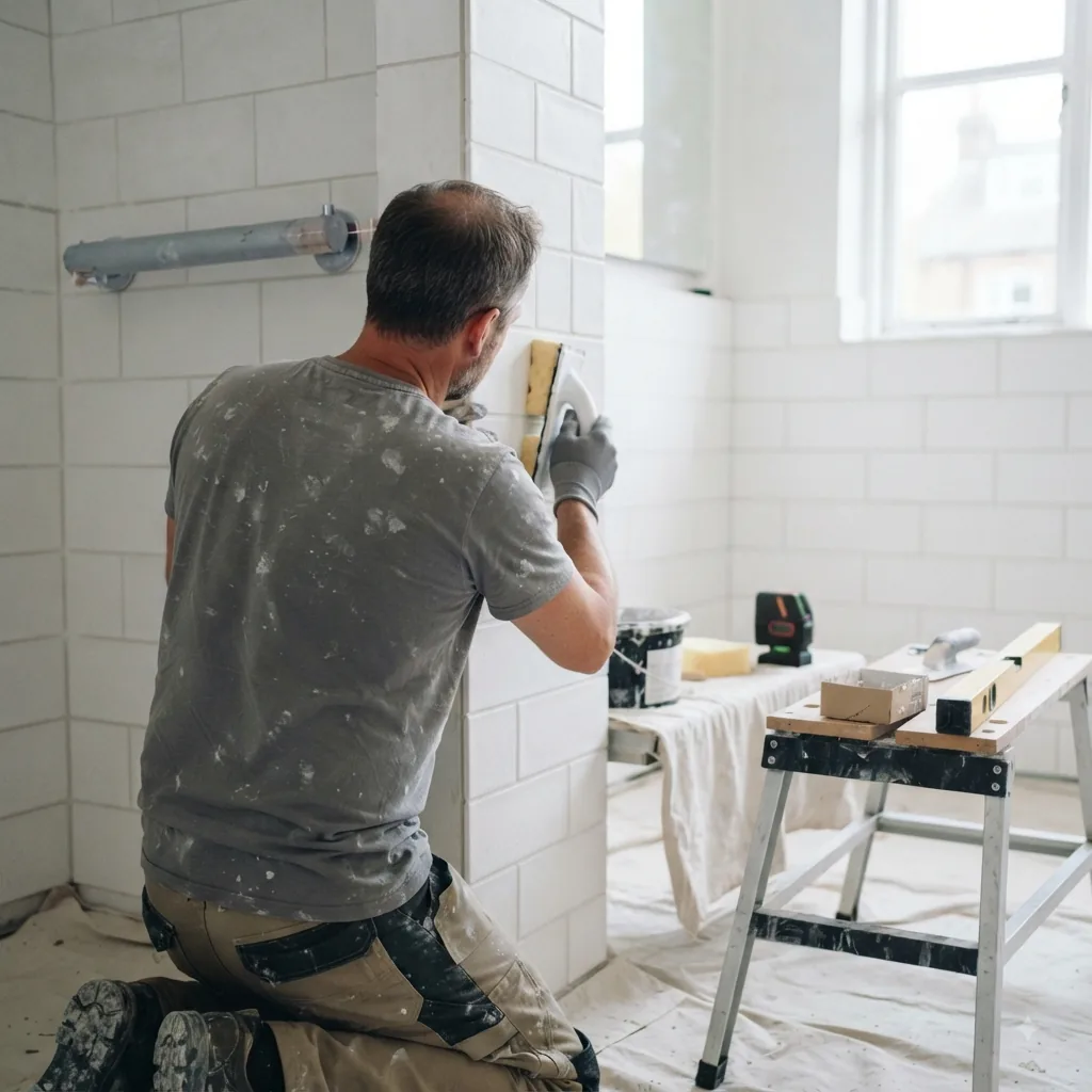 Badeværelsesrenovering i gang